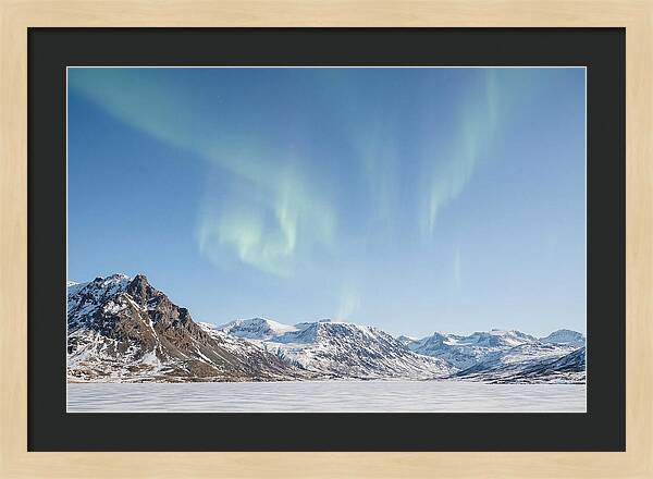 Dancing Aurora Borealis Over Mountains