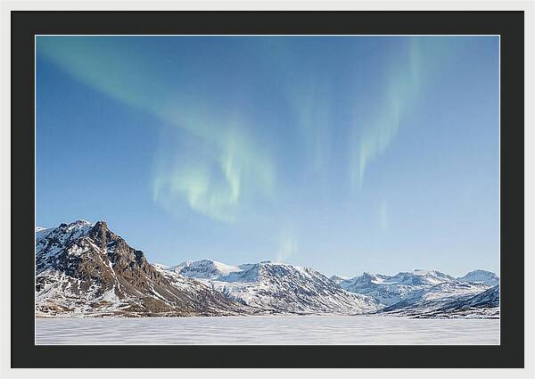 Dancing Aurora Borealis Over Mountains
