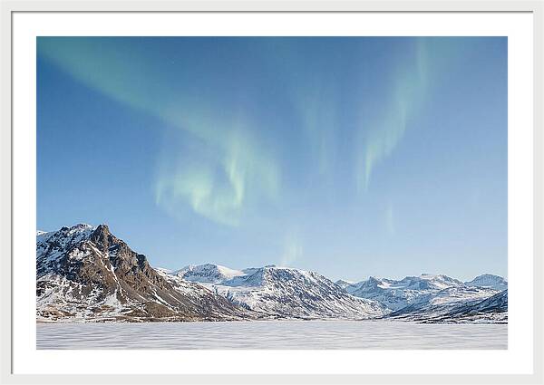Dancing Aurora Borealis Over Mountains