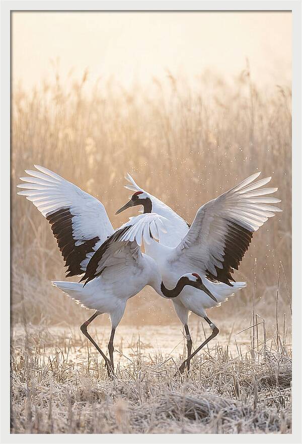 Dancing Cranes In Harmony