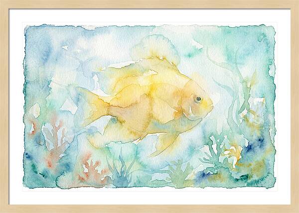 Dancing Damselfish In Watercolor