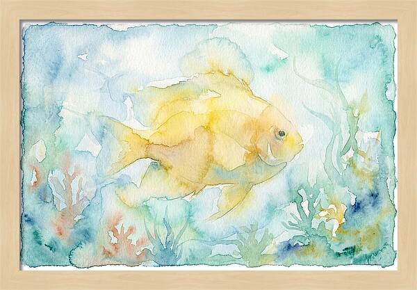 Dancing Damselfish In Watercolor