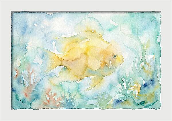 Dancing Damselfish In Watercolor