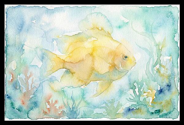 Dancing Damselfish In Watercolor