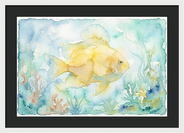 Dancing Damselfish In Watercolor