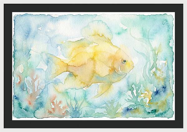 Dancing Damselfish In Watercolor