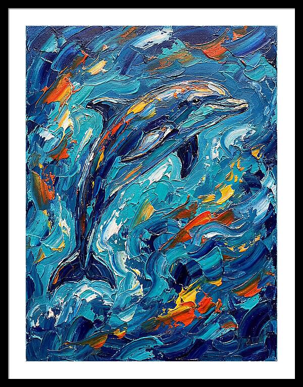 Dancing Dolphin In Vibrant Waves