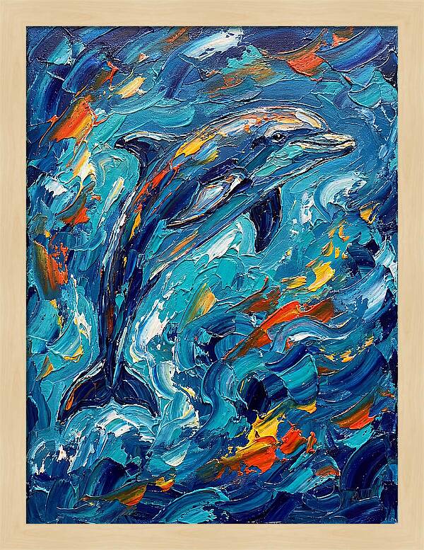 Dancing Dolphin In Vibrant Waves