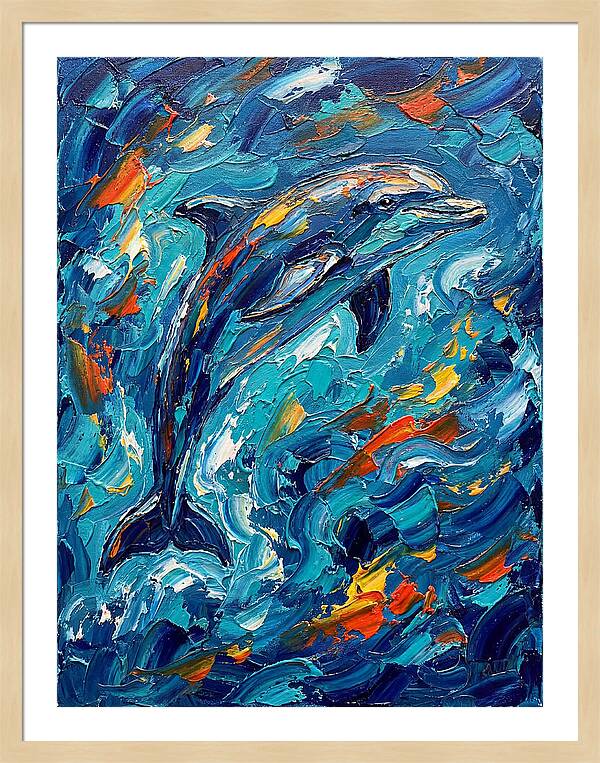 Dancing Dolphin In Vibrant Waves