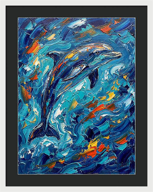 Dancing Dolphin In Vibrant Waves