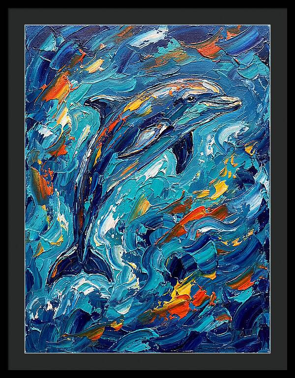 Dancing Dolphin In Vibrant Waves