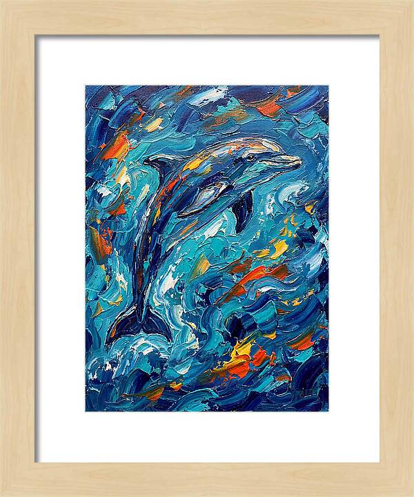 Dancing Dolphin In Vibrant Waves