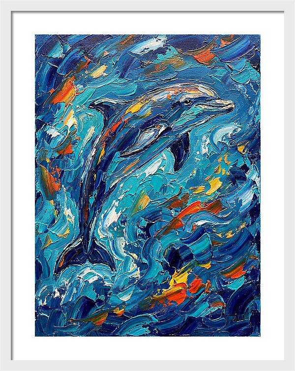 Dancing Dolphin In Vibrant Waves