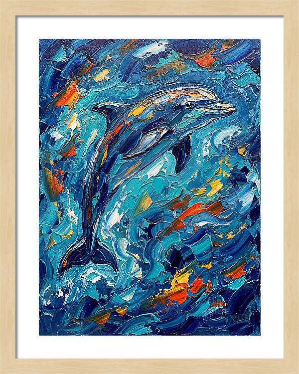 Dancing Dolphin In Vibrant Waves