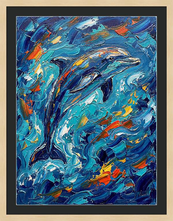 Dancing Dolphin In Vibrant Waves