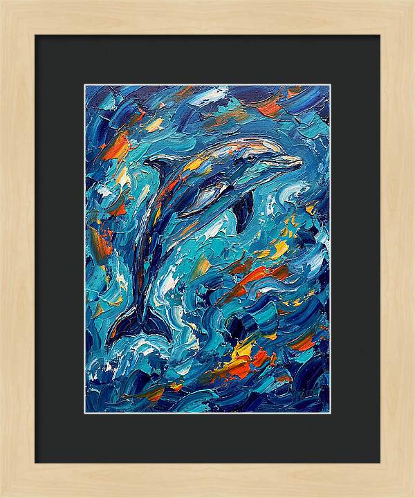 Dancing Dolphin In Vibrant Waves