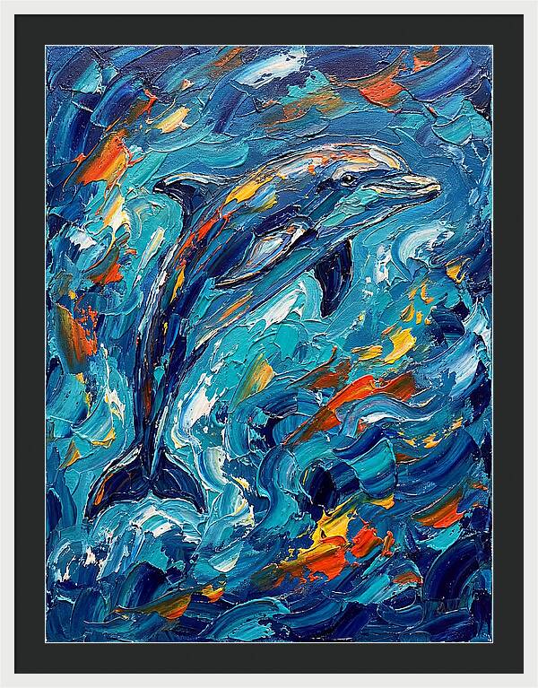 Dancing Dolphin In Vibrant Waves