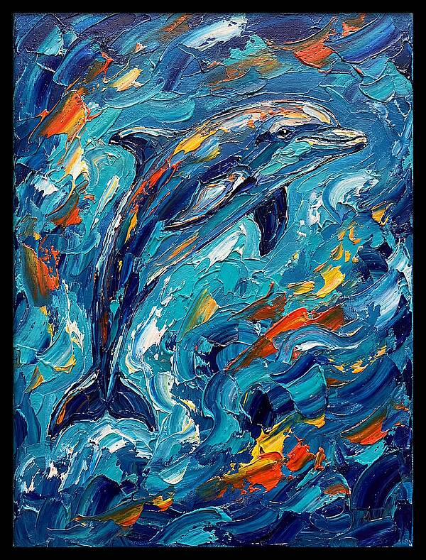 Dancing Dolphin In Vibrant Waves