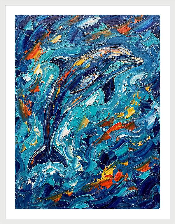 Dancing Dolphin In Vibrant Waves