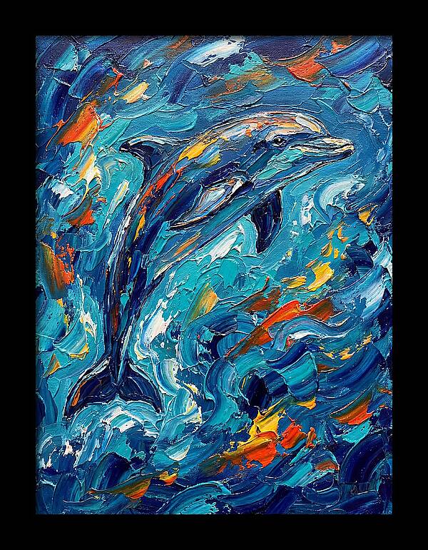 Dancing Dolphin In Vibrant Waves