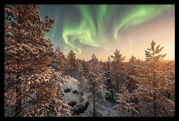 Dancing Green Aurora Borealis