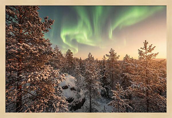 Dancing Green Aurora Borealis