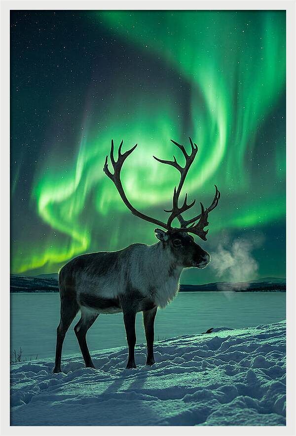 Dancing Lights Over Frosty Pines