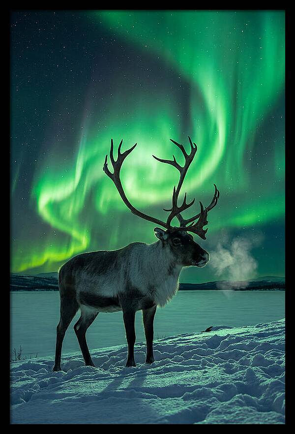 Dancing Lights Over Frosty Pines