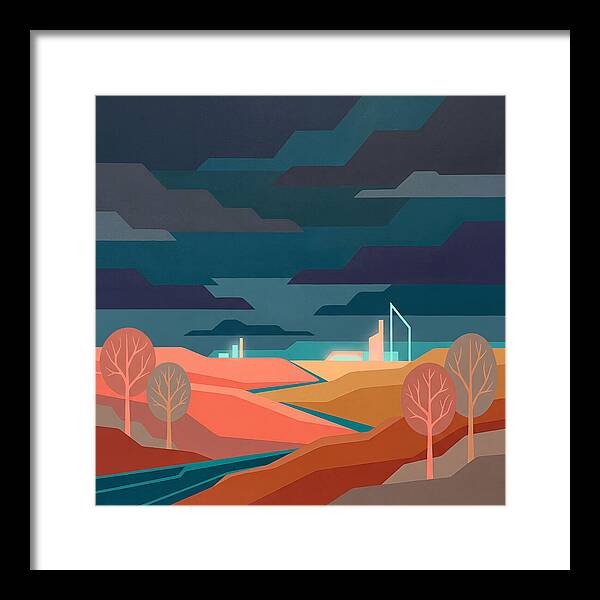 Dark Sky Over Abstract Landscape