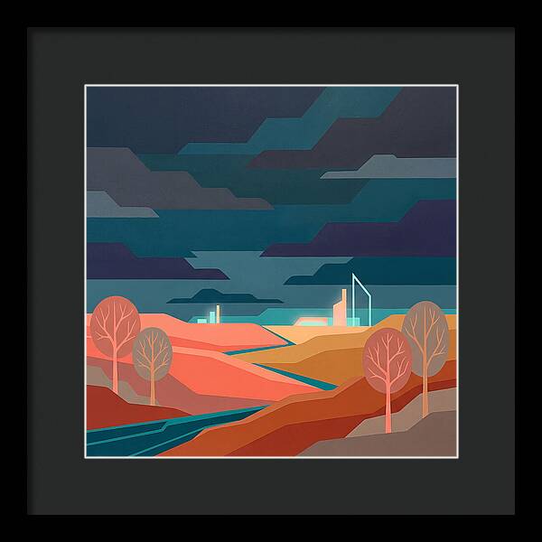 Dark Sky Over Abstract Landscape