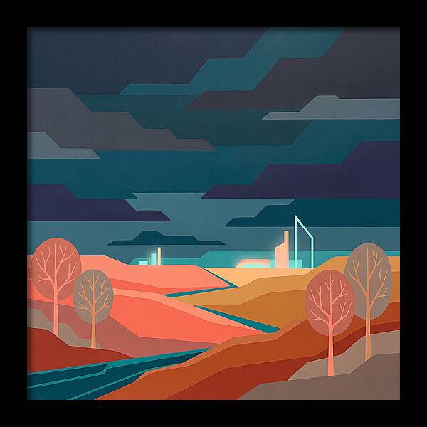 Dark Sky Over Abstract Landscape