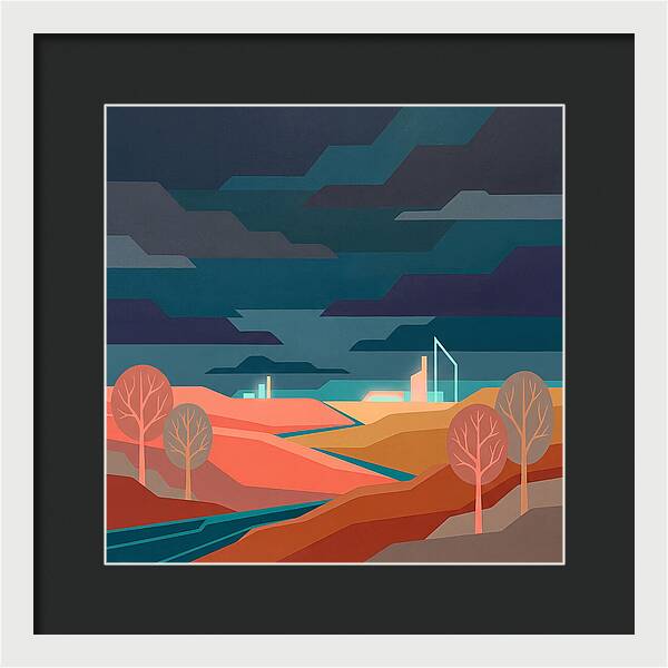 Dark Sky Over Abstract Landscape