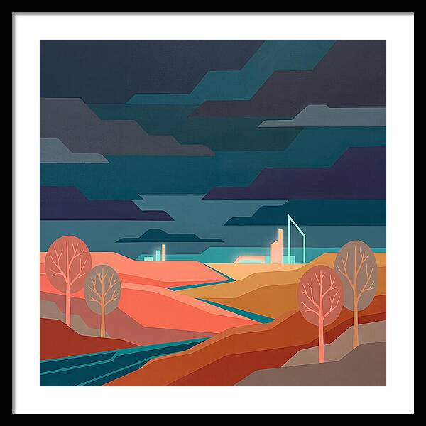 Dark Sky Over Abstract Landscape