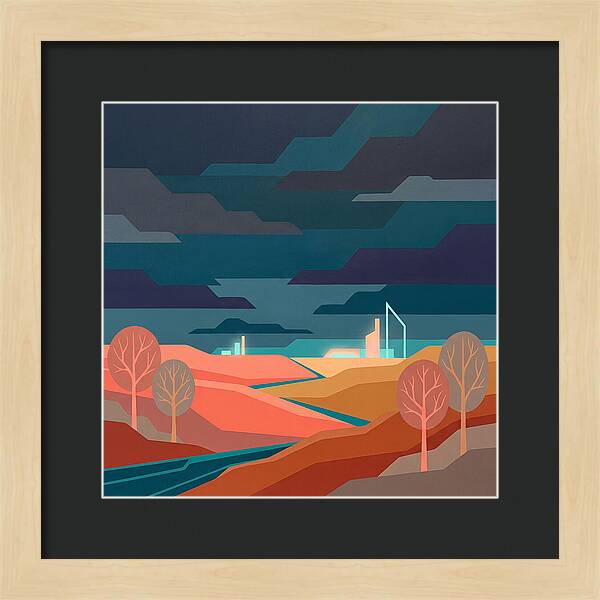 Dark Sky Over Abstract Landscape