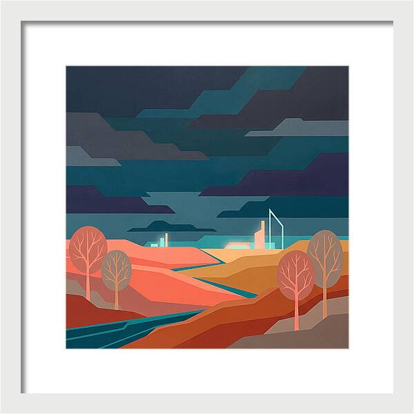 Dark Sky Over Abstract Landscape