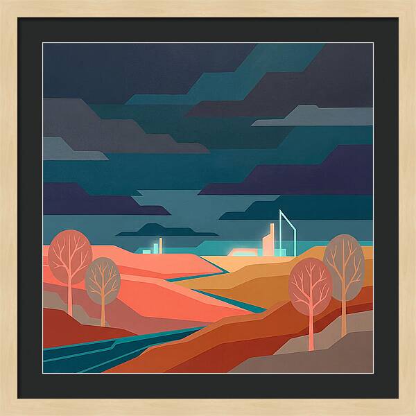 Dark Sky Over Abstract Landscape