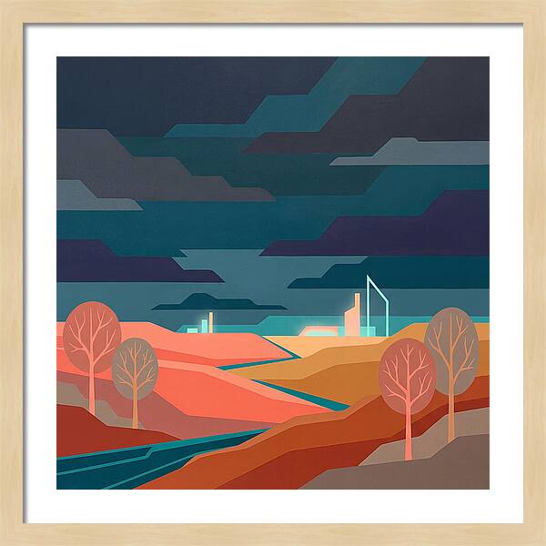 Dark Sky Over Abstract Landscape