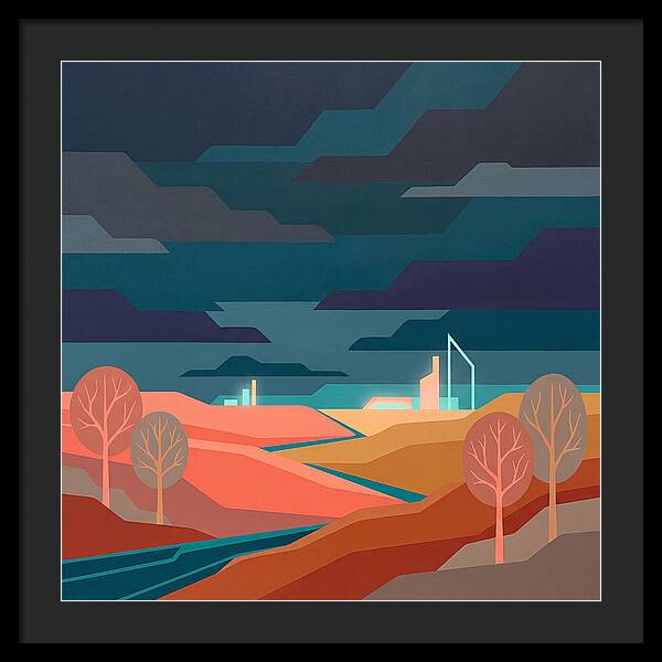Dark Sky Over Abstract Landscape