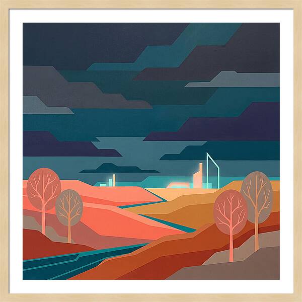Dark Sky Over Abstract Landscape