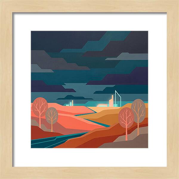 Dark Sky Over Abstract Landscape