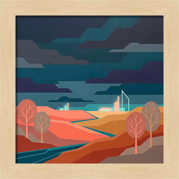 Dark Sky Over Abstract Landscape