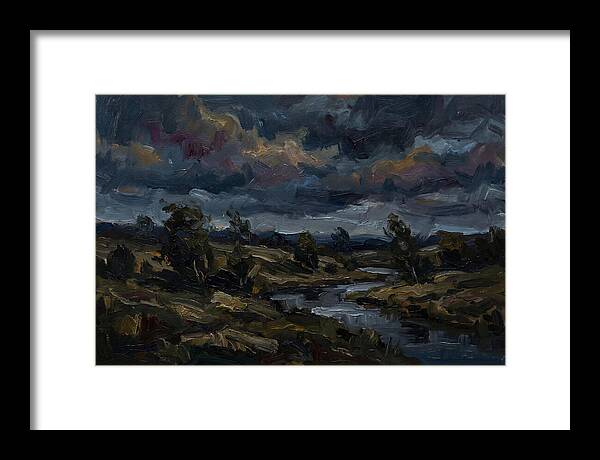 Dark Sky Over Serene Landscape