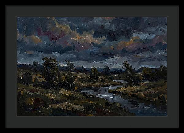 Dark Sky Over Serene Landscape
