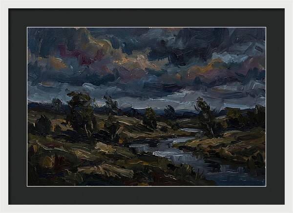 Dark Sky Over Serene Landscape