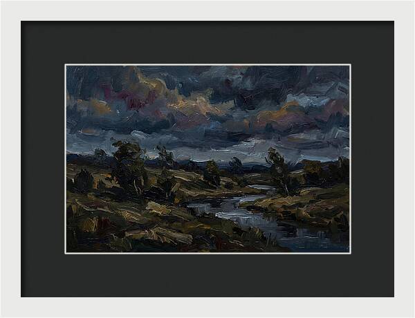 Dark Sky Over Serene Landscape