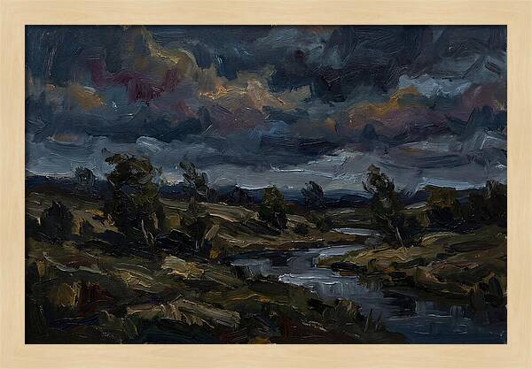 Dark Sky Over Serene Landscape