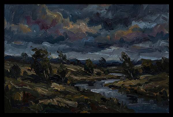 Dark Sky Over Serene Landscape