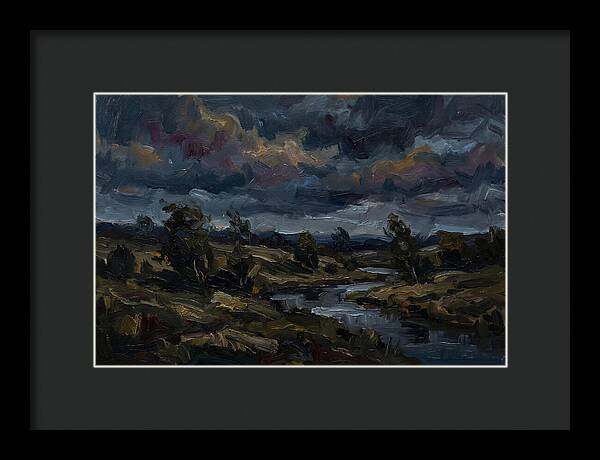 Dark Sky Over Serene Landscape