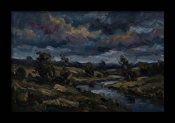Dark Sky Over Serene Landscape