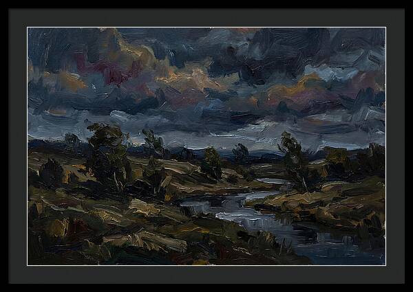 Dark Sky Over Serene Landscape
